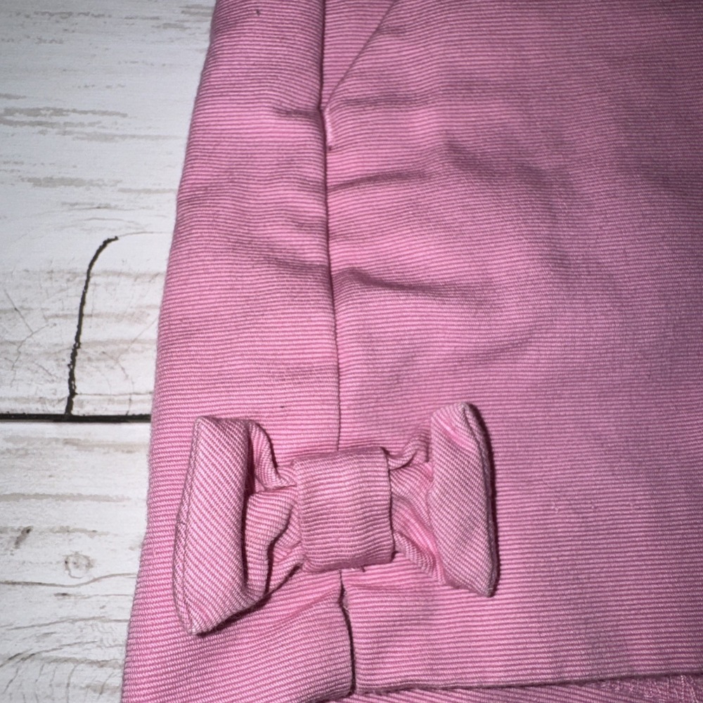 Janie and Jack Chino Shorts Baby Pink Bow Side Zip Adjustable Waist 18 24 Months - Picture 7 of 7